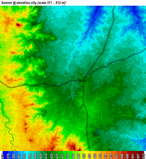 Zoom OUT 2x Susner, India elevation map