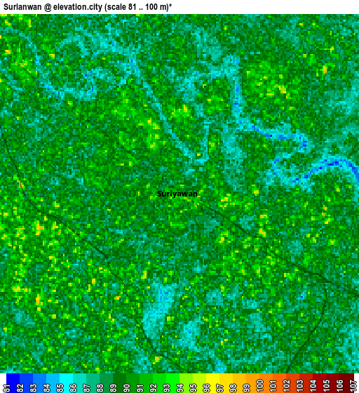 Zoom OUT 2x Suriānwān, India elevation map