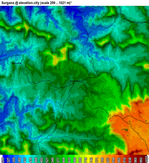 Zoom OUT 2x Surgāna, India elevation map