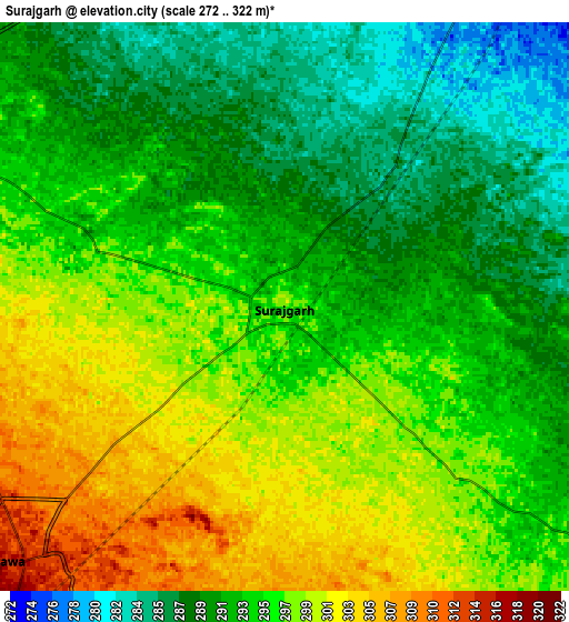 Zoom OUT 2x Sūrajgarh, India elevation map