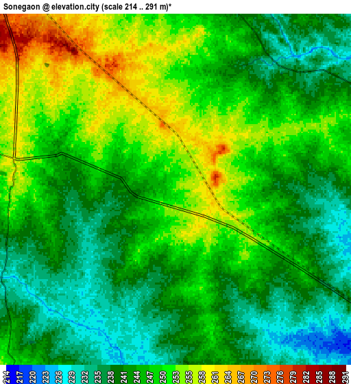 Zoom OUT 2x Sonegaon, India elevation map