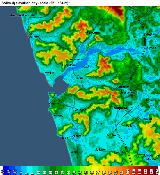 Zoom OUT 2x Solim, India elevation map