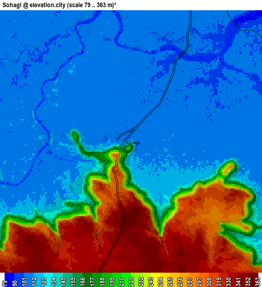 Zoom OUT 2x Sohāgi, India elevation map