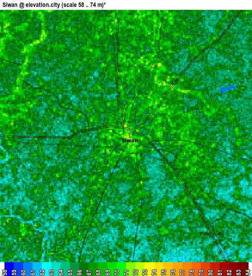 Zoom OUT 2x Siwān, India elevation map