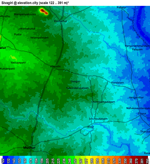 Zoom OUT 2x Sivagiri, India elevation map