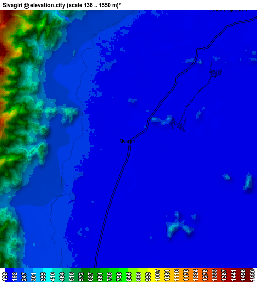 Zoom OUT 2x Sivagiri, India elevation map