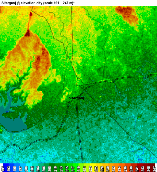 Zoom OUT 2x Sitārganj, India elevation map