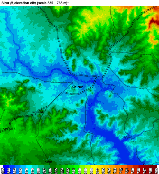 Zoom OUT 2x Sirūr, India elevation map