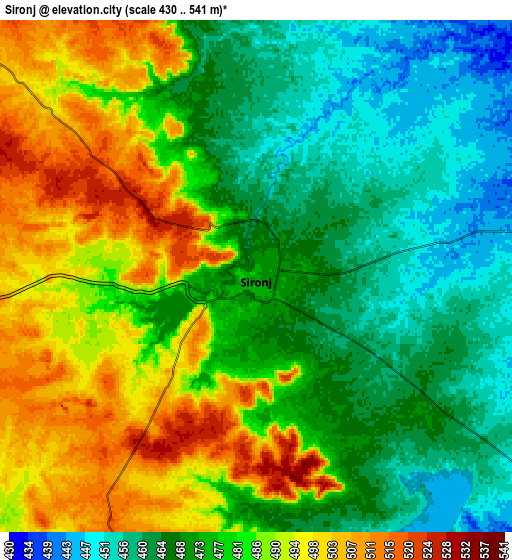 Zoom OUT 2x Sironj, India elevation map