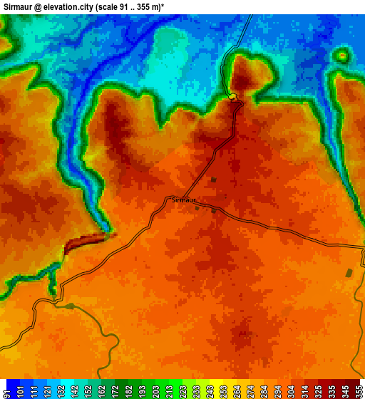 Zoom OUT 2x Sirmaur, India elevation map