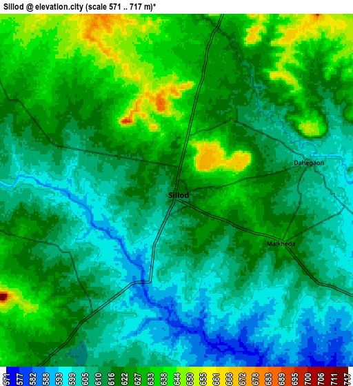 Zoom OUT 2x Sillod, India elevation map