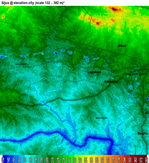Zoom OUT 2x Sijua, India elevation map