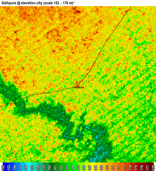 Zoom OUT 2x Sidhpura, India elevation map