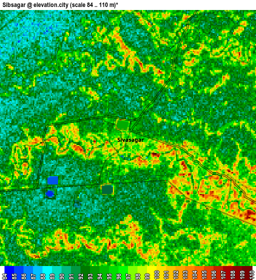 Zoom OUT 2x Sibsāgar, India elevation map