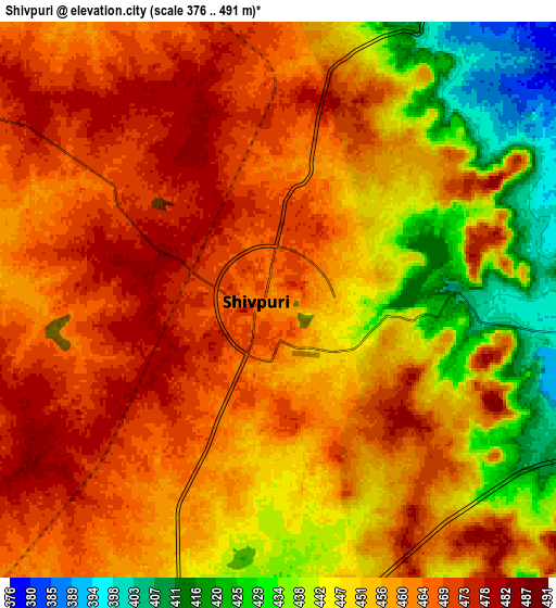 Zoom OUT 2x Shivpuri, India elevation map