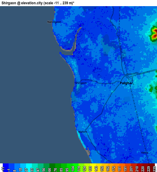 Zoom OUT 2x Shirgaon, India elevation map