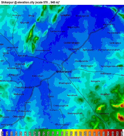Zoom OUT 2x Shikārpur, India elevation map