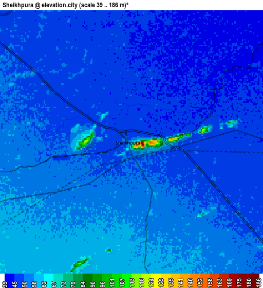 Zoom OUT 2x Sheikhpura, India elevation map