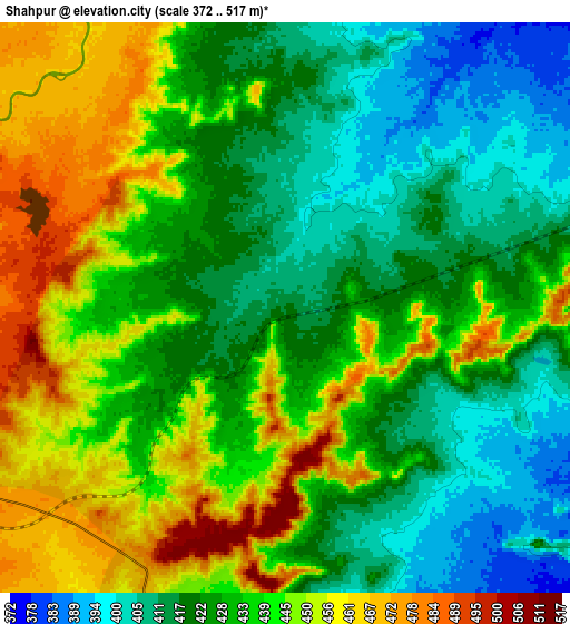 Zoom OUT 2x Shāhpur, India elevation map