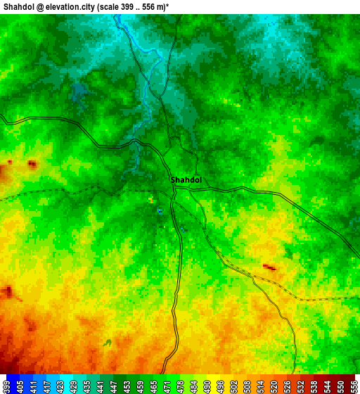 Zoom OUT 2x Shahdol, India elevation map