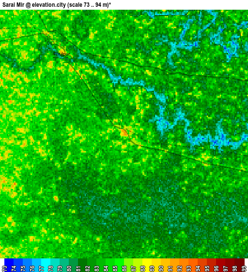 Zoom OUT 2x Sarāi Mīr, India elevation map