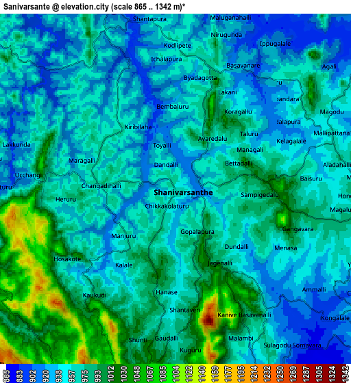 Zoom OUT 2x Sanivārsante, India elevation map