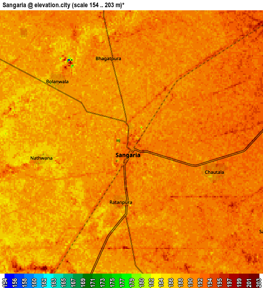 Zoom OUT 2x Sangariā, India elevation map