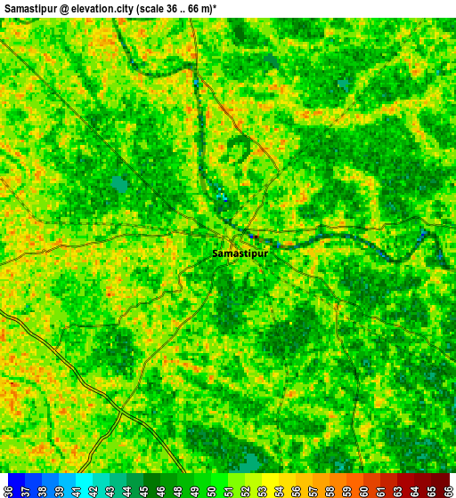 Zoom OUT 2x Samāstipur, India elevation map