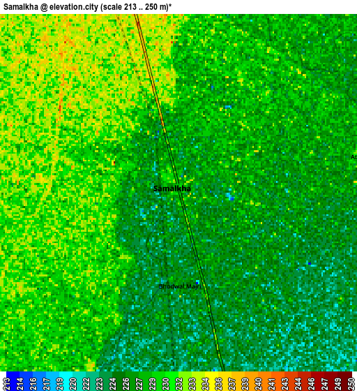 Zoom OUT 2x Samālkha, India elevation map