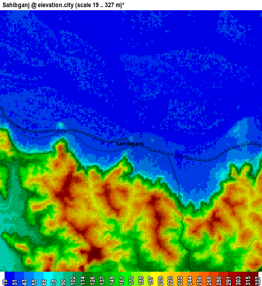 Zoom OUT 2x Sāhibganj, India elevation map