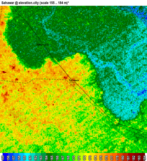 Zoom OUT 2x Sahāwar, India elevation map