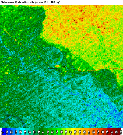 Zoom OUT 2x Sahaswān, India elevation map