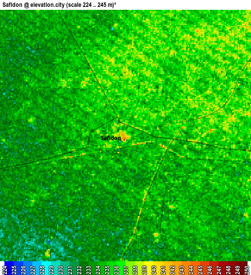 Zoom OUT 2x Safidon, India elevation map