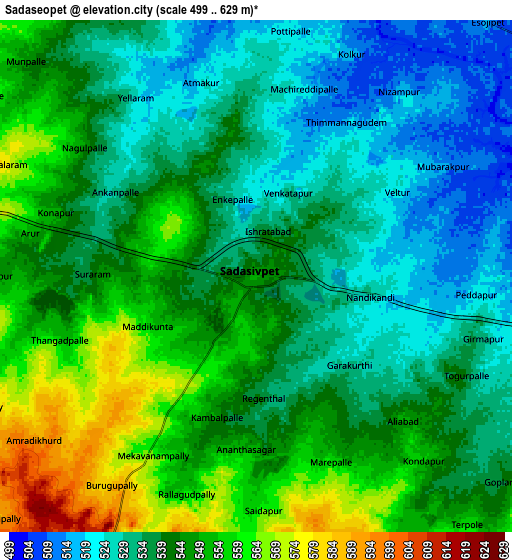 Zoom OUT 2x Sadāseopet, India elevation map