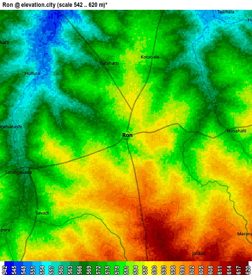 Zoom OUT 2x Ron, India elevation map