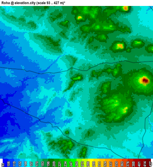 Zoom OUT 2x Roha, India elevation map