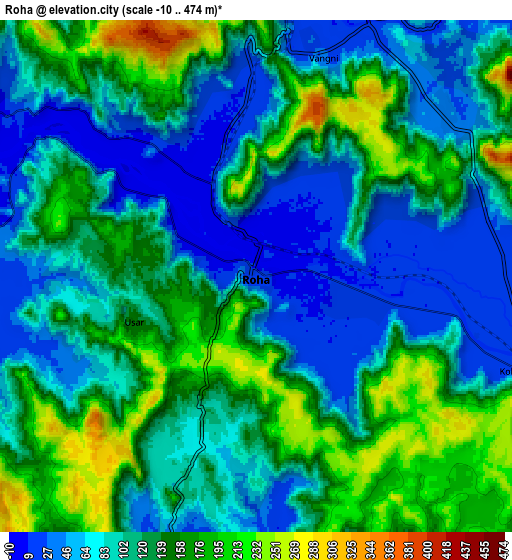 Zoom OUT 2x Roha, India elevation map