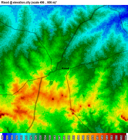 Zoom OUT 2x Risod, India elevation map