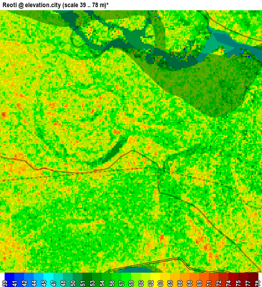 Zoom OUT 2x Reoti, India elevation map