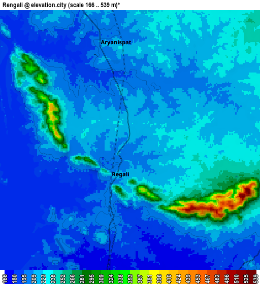 Zoom OUT 2x Rengāli, India elevation map