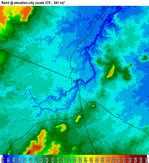Zoom OUT 2x Rehli, India elevation map