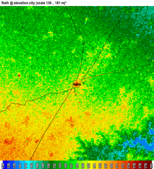 Zoom OUT 2x Rāth, India elevation map