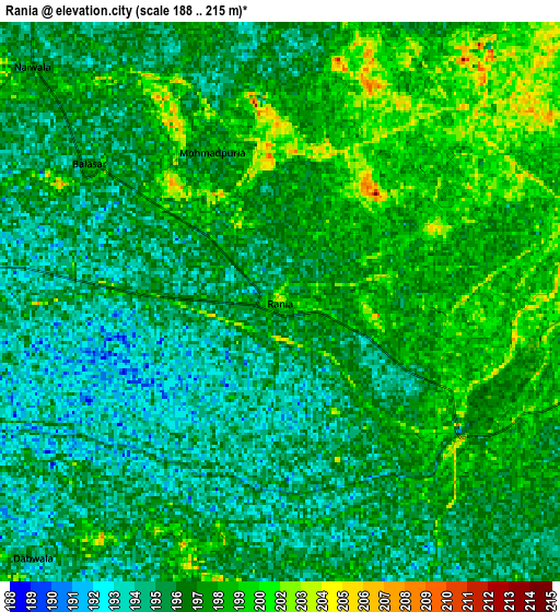 Zoom OUT 2x Rānia, India elevation map