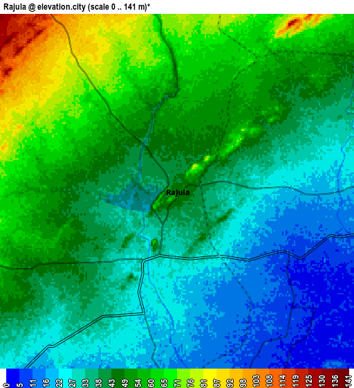 Zoom OUT 2x Rājula, India elevation map