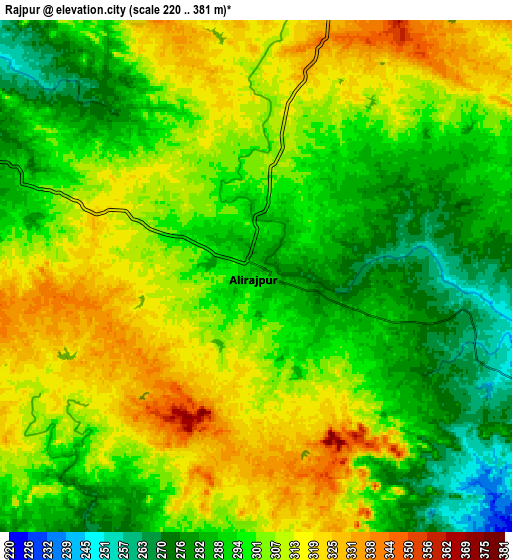 Zoom OUT 2x Rajpur, India elevation map