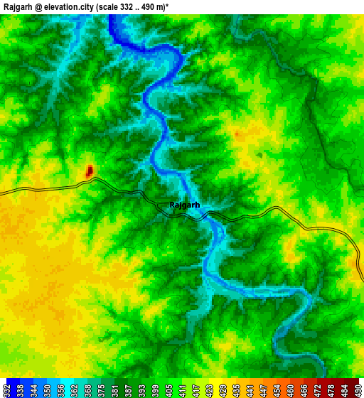 Zoom OUT 2x Rājgarh, India elevation map