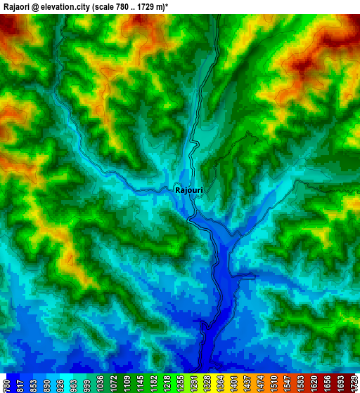 Zoom OUT 2x Rajaori, India elevation map