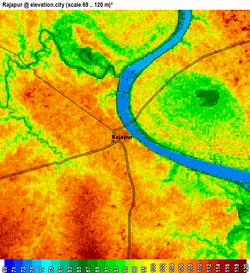 Zoom OUT 2x Rājāpur, India elevation map