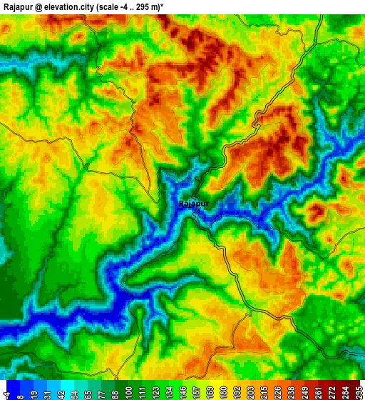 Zoom OUT 2x Rājāpur, India elevation map