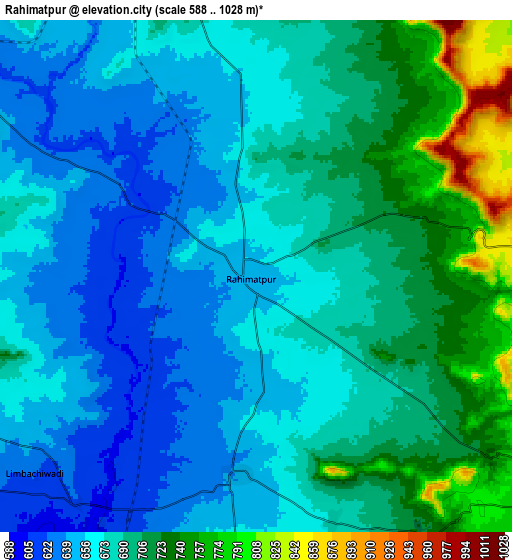 Zoom OUT 2x Rahimatpur, India elevation map